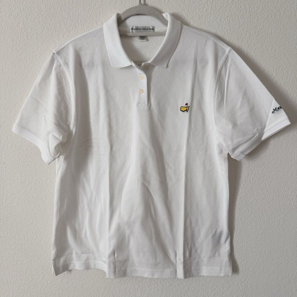Masters Collection Womens Shirt Size XL Golf polo white logo Pima Cotton